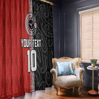 Custom Tonga and New Zealand Rugby Window Curtain Maori Mix Ngatu Pattern