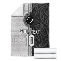 Custom Fiji and New Zealand Rugby Blanket Tapa Mix Maori Pattern