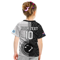 Custom Fiji and New Zealand Rugby Kid T Shirt Tapa Mix Maori Pattern LT03 - Polynesian Pride