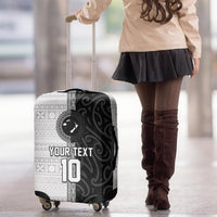 Custom Fiji and New Zealand Rugby Luggage Cover Tapa Mix Maori Pattern