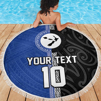 Custom Samoa and New Zealand Rugby Beach Blanket Teuila Samoan and Maori Warrior