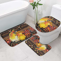 Australia and Papua New Guinea Together Bathroom Set Kangaroo Aboriginal Art and Bird-of-paradise Oro Tribal Motifs - Polynesian Pride