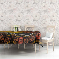 Australia and Papua New Guinea Together Tablecloth Kangaroo Aboriginal Art and Bird-of-paradise Oro Tribal Motifs - Polynesian Pride
