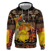 Personalized Australia and Papua New Guinea Together Zip Hoodie Kangaroo Aboriginal Art and Bird-of-paradise Oro Tribal Motifs - Polynesian Pride