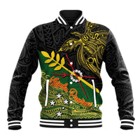 Personalized Chimpu Province Papua New Guinea Baseball Jacket Bird-of-paradise Art Tattoo and Melanesian Motifs - Polynesian Pride
