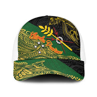 Chimpu Province Papua New Guinea Baseball Net Cap Bird-of-paradise Art Tattoo and Melanesian Motifs - Polynesian Pride