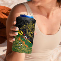 Chimpu Province Papua New Guinea 4 in 1 Can Cooler Tumbler Bird-of-paradise Art Tattoo and Melanesian Motifs - Polynesian Pride