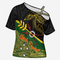 Personalized Chimpu Province Papua New Guinea Cross Shoulder Shirt Bird-of-paradise Art Tattoo and Melanesian Motifs - Polynesian Pride