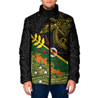 Personalized Chimpu Province Papua New Guinea Padded Jacket Bird-of-paradise Art Tattoo and Melanesian Motifs - Polynesian Pride