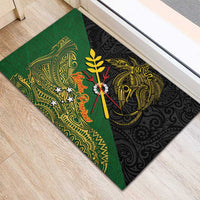 Chimpu Province Papua New Guinea Rubber Doormat Bird-of-paradise Art Tattoo and Melanesian Motifs - Polynesian Pride