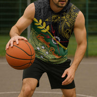 Personalized Chimpu Province Papua New Guinea Sleeveless Hoodie Bird-of-paradise Art Tattoo and Melanesian Motifs - Polynesian Pride