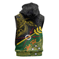 Personalized Chimpu Province Papua New Guinea Sleeveless Zip Hoodie Bird-of-paradise Art Tattoo and Melanesian Motifs - Polynesian Pride