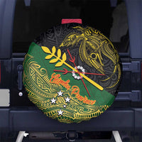 Chimpu Province Papua New Guinea Spare Tire Cover Bird-of-paradise Art Tattoo and Melanesian Motifs - Polynesian Pride