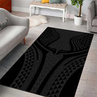 Hawaiian Kakau Art Tattoos Aquaman Style Area Rug Black Version - Polynesian Pride