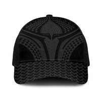 Hawaiian Kakau Art Tattoos Aquaman Style Baseball Net Cap Black Version LT03 One Size Black Black - Polynesian Pride