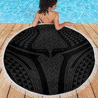 Hawaiian Kakau Art Tattoos Aquaman Style Beach Blanket Black Version - Polynesian Pride