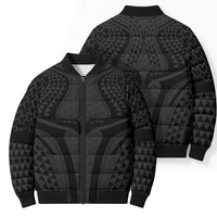Hawaiian Kakau Art Tattoos Aquaman Style Bomber Puffer Jacket Black Version - Polynesian Pride