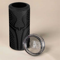 Hawaiian Kakau Art Tattoos Aquaman Style 4 in 1 Can Cooler Tumbler Black Version - Polynesian Pride