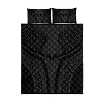 Hawaiian Kakau Art Tattoos Aquaman Style Quilt Bed Set Black Version - Polynesian Pride