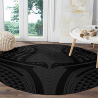 Hawaiian Kakau Art Tattoos Aquaman Style Round Carpet Black Version - Polynesian Pride