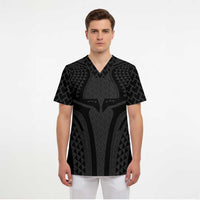 Hawaiian Kakau Art Tattoos Aquaman Style Scrub Top Black Version - Polynesian Pride