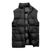 Hawaiian Kakau Art Tattoos Aquaman Style Sleeveless Puffer Jacket Black Version - Polynesian Pride