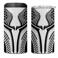 Hawaiian Kakau Art Tattoos Aquaman Style 4 in 1 Can Cooler Tumbler White Version - Polynesian Pride