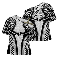 Hawaiian Kakau Art Tattoos Aquaman Style Cross Shoulder Shirt White Version - Polynesian Pride