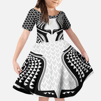 Hawaiian Kakau Art Tattoos Aquaman Style Family Matching Summer Maxi Dress and Hawaiian Shirt White Version - Polynesian Pride