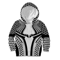 Hawaiian Kakau Art Tattoos Aquaman Style Kid Hoodie White Version - Polynesian Pride