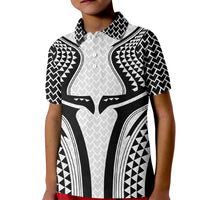 Hawaiian Kakau Art Tattoos Aquaman Style Kid Polo Shirt White Version - Polynesian Pride