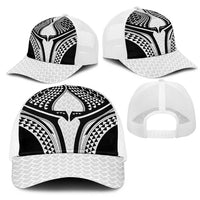 Hawaiian Kakau Art Tattoos Aquaman Style Mesh Trucker Cap White Version - Polynesian Pride