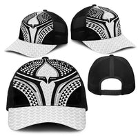 Hawaiian Kakau Art Tattoos Aquaman Style Mesh Trucker Cap White Version - Polynesian Pride