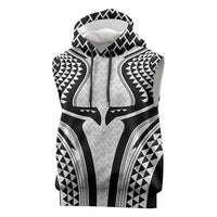 Hawaiian Kakau Art Tattoos Aquaman Style Sleeveless Hoodie White Version - Polynesian Pride