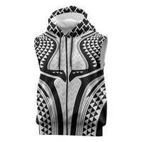 Hawaiian Kakau Art Tattoos Aquaman Style Sleeveless Zip Hoodie White Version LT03 White - Polynesian Pride