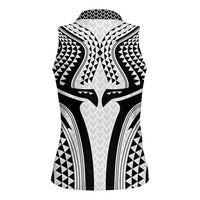 Hawaiian Kakau Art Tattoos Aquaman Style Women Sleeveless Polo Shirt White Version - Polynesian Pride