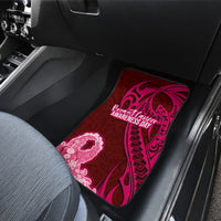 Polynesia Breast Cancer Car Mats Butterfly and Flowers Ribbon Maori Tattoo Ethnic Red Style LT03 - Polynesian Pride