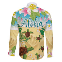 Aloha Turtle Family on The Beach Family Matching Tank Maxi Dress and Hawaiian Shirt with Hawaiian Colorful Plumeria