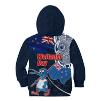 New Zealand Waitangi Kid Hoodie Te Ra O Waitangi Maori Kiwis Bird LT03 - Polynesian Pride