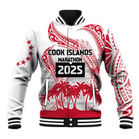 Cook Islands Marathon 2025-Pursuit in Paradise Baseball Jacket Red Color