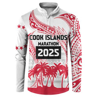 Cook Islands Marathon 2025-Pursuit in Paradise Button Sweatshirt Red Color
