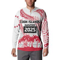 Cook Islands Marathon 2025-Pursuit in Paradise Button Sweatshirt Red Color