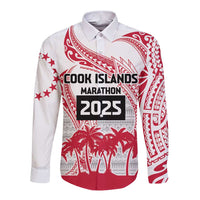 Cook Islands Marathon 2025-Pursuit in Paradise Long Sleeve Button Shirt Red Color