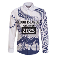 Cook Islands Marathon 2025-Pursuit in Paradise Family Matching Off The Shoulder Long Sleeve Dress and Hawaiian Shirt Blue Color