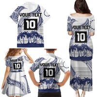 Cook Islands Marathon 2025-Pursuit in Paradise Family Matching Puletasi and Hawaiian Shirt Blue Color