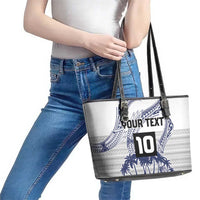 Cook Islands Marathon 2025-Pursuit in Paradise Leather Tote Bag Blue Color