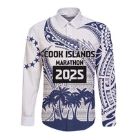 Cook Islands Marathon 2025-Pursuit in Paradise Long Sleeve Button Shirt Blue Color