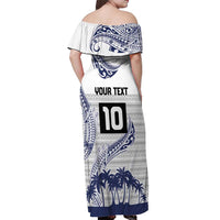 Cook Islands Marathon 2025-Pursuit in Paradise Off Shoulder Maxi Dress Blue Color