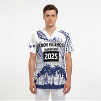 Cook Islands Marathon 2025-Pursuit in Paradise Scrub Top Blue Color - Polynesian Pride