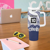 Cook Islands Marathon 2025-Pursuit in Paradise Tumbler With Handle Blue Color